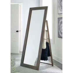 Signature Design By Ashley  Dirkins Gray Rectangle Wood Full Length Standing Mirror