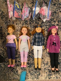 2ft tall x4 Walking Doll Set with Clothes and Accessories