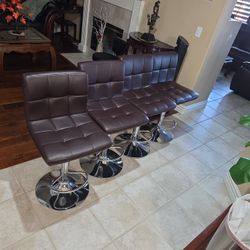 Set of 4 Modern Barstools Counter Height Swivel Bar Stool