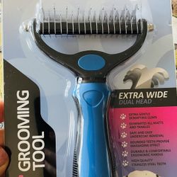 Grooming Tool 2 Sided Undercoat Rake for Pet Cats & Dogs Safe Dematting Comb