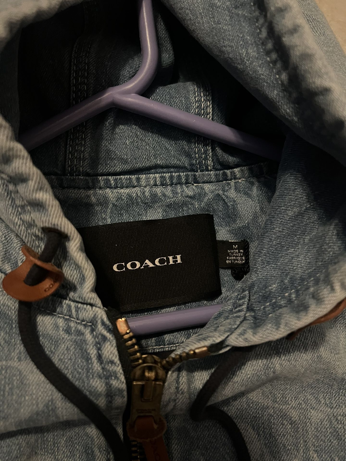 Coach Denim Zip Up Hoodie