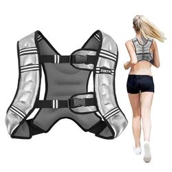 Weighted Vest, 6lb/8lb/12lb/16lb/20lb/25lb/30lb Weight Vest with Reflective Stripe, Weighted Vest for Men Women Workout Equipment for Strength Trainin