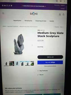 biOrb Aquarium Medium Grey Slate Stack Sculpture. MSRP $59.99.