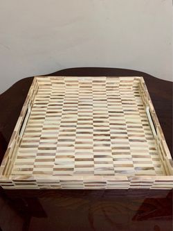 Decorative Capiz Shell Tray 12.5”