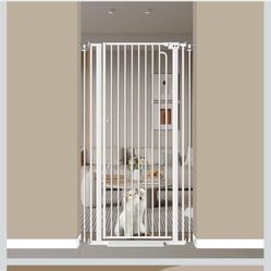 57" Extra Tall Cat Gate for Doorways, 29.5"-33.4" Tall Pet Gates for Cats Walk Through, Auto Close High Baby Gates with D