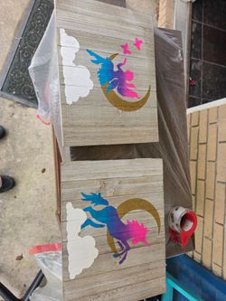 Hand painted fantasy wall art