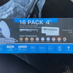 Ensenior 16 Pack Recessed Ceiling Light With Junction Box 