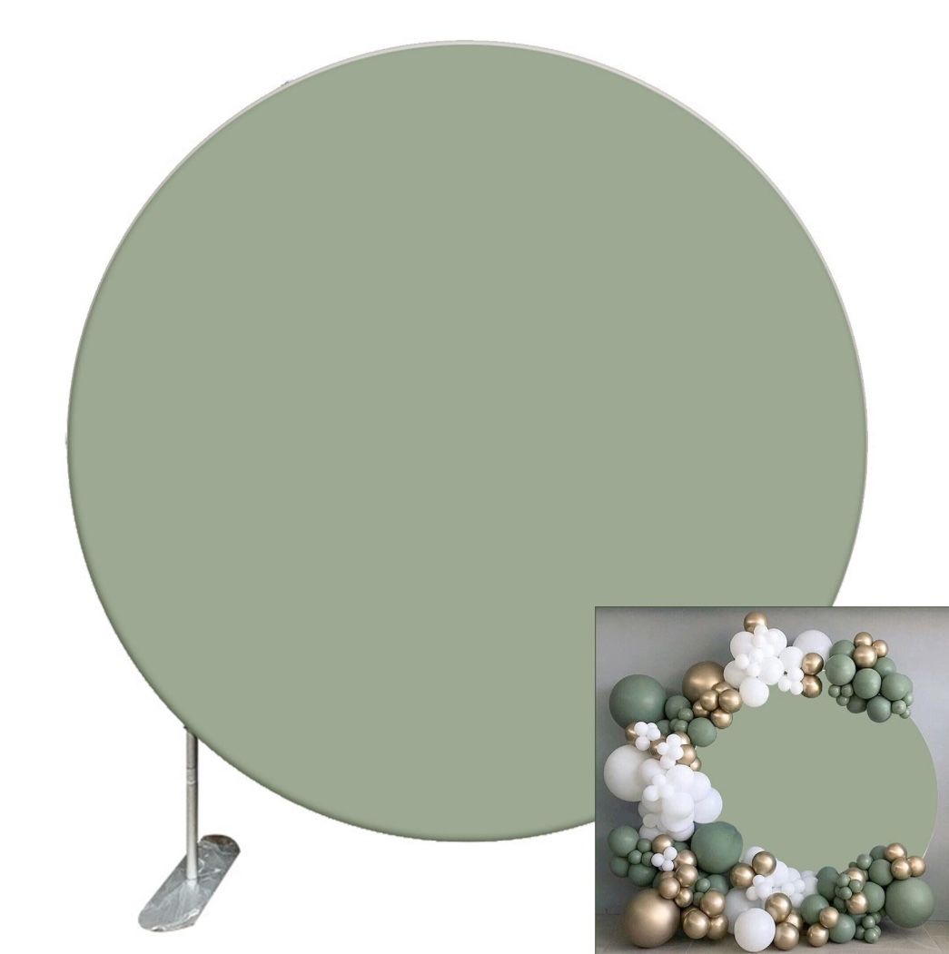 6FT Sage Green Round Backdrop Cover