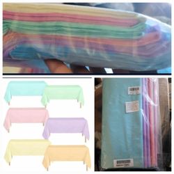 New 12-Pack Pastel Unicorn Tablecloths: Disposable Rectangular Covers in 6 Colors, 54x108, Perfect for Baby Showers, Weddings, Girls' Birthdays, and U
