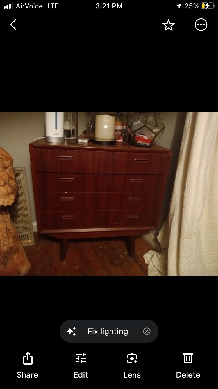 Vintage Mid-century Walnut Nightstand 