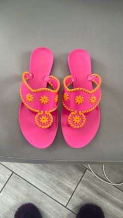 Jack Rogers Pink And Orange Jelly Sandals Size 7