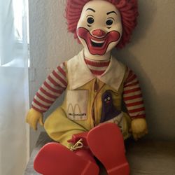 Vintage Ronald McDonald Doll 1970s  McDonald’s Collectible Toy, Retro Clown Plush