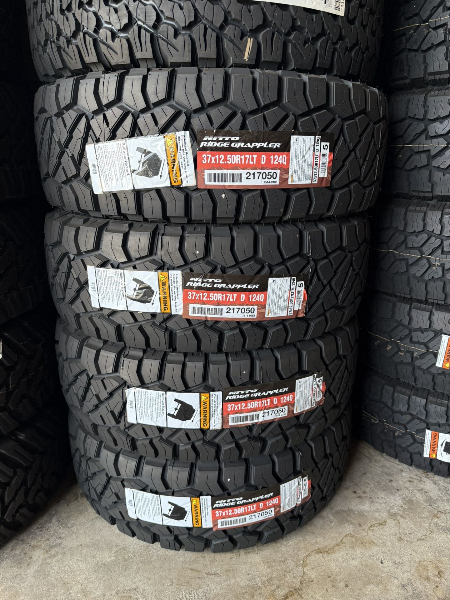 New Set Of (4) 37x12.50R17 Nitto Ridge Grappler RT Tires For Sale