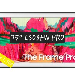 SAMSUNG 75"INCH QLED 4K THE FRAME TV LS03FW !! MISSING ONE CONECT BOX!
