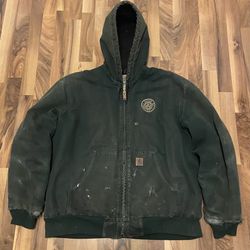 Vintage Spruce Green Carhartt Hooded Jacket 