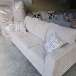 Brand New Artisanal Sand Tan Sofa/Loveseat Sets