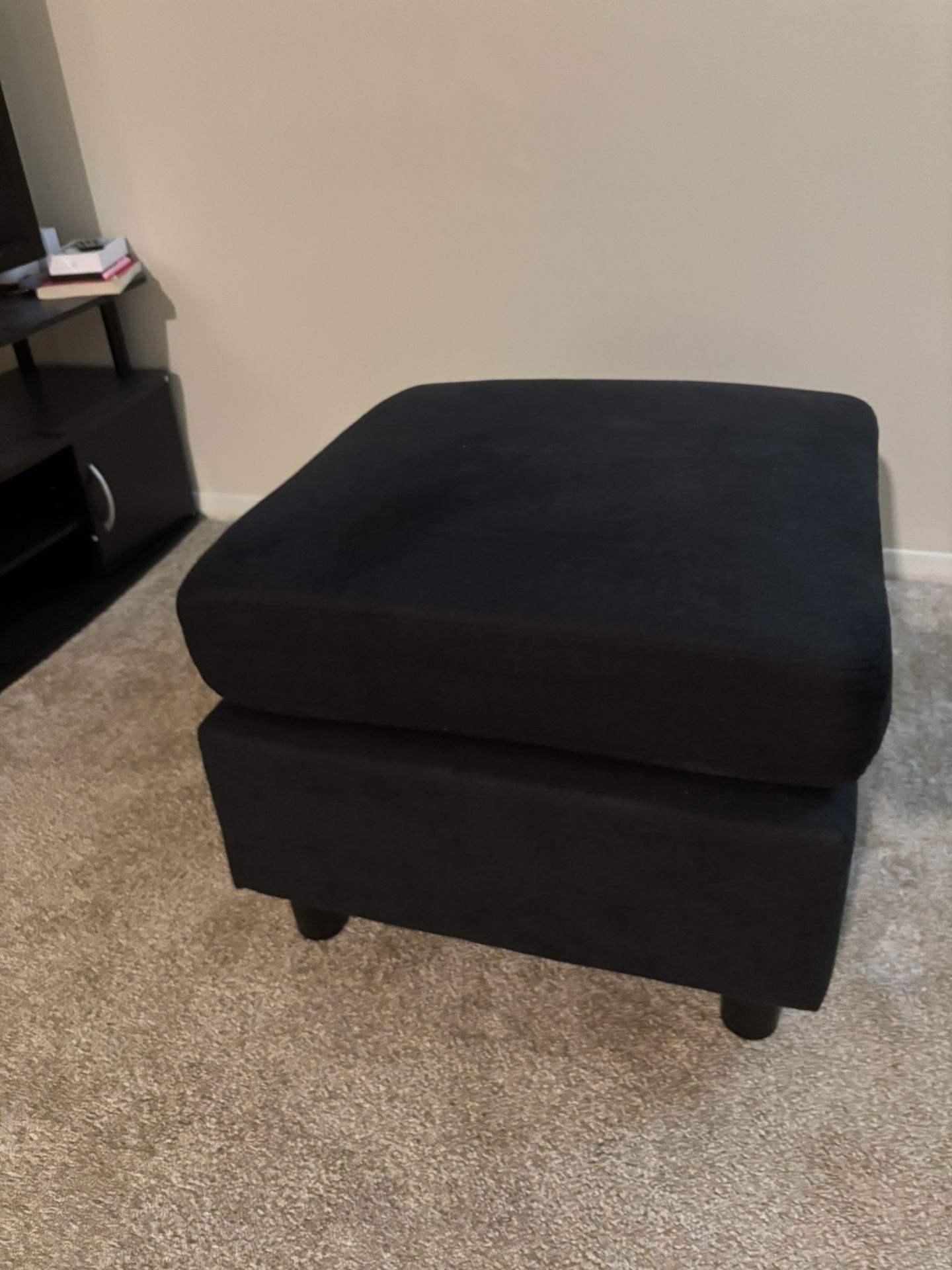 Black Ottoman – Excellent Condition, Firm & Stylish