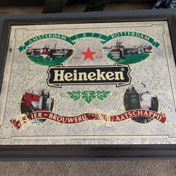 Vintage Heineken Beer Advertisement Mirror 