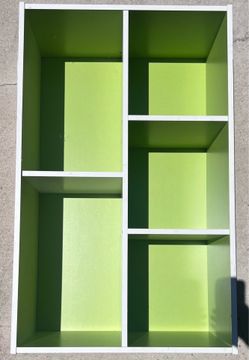 Small white an green shelf