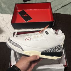White Cement 3s Size 10.5 