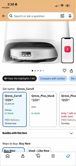 Qrevo CurvX Robot Vacuum with Auto-Empty Dock