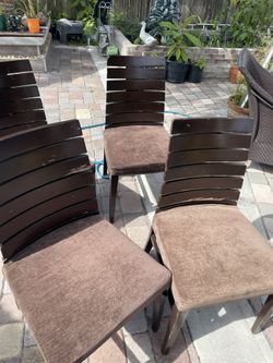 4 Brown Chair Solid Wood 