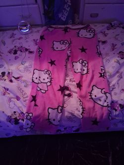 Pink hello kitty and star pajama pants size large