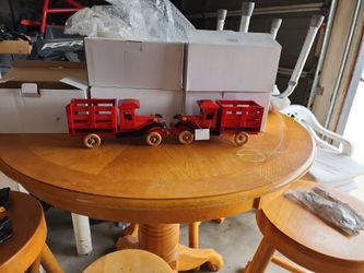 Vintage Scale 1930's - 40's Box Truck Wooden With A Open Top Trinket
