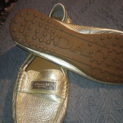 Gold Coach Loafers 