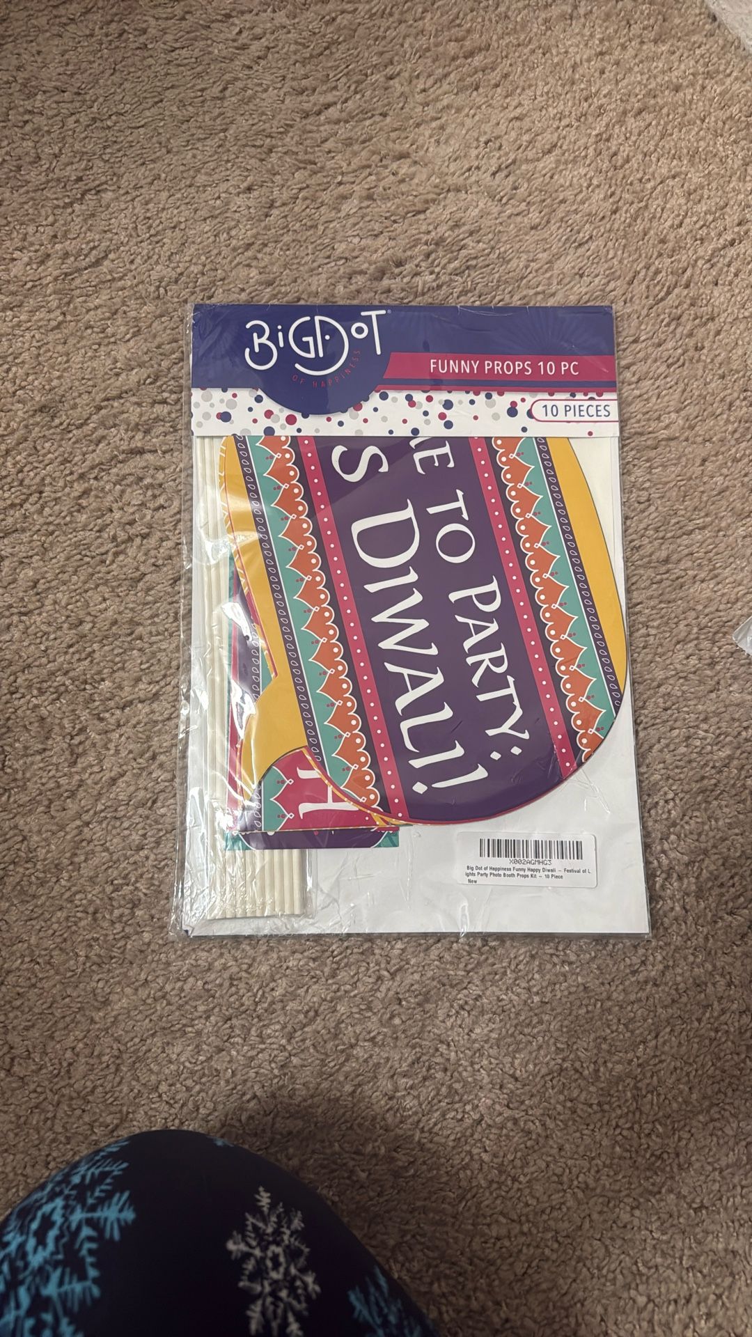 Big Dot of Happiness Funny Happy Diwali - Festival of Lights Party Photo Booth Props Kit - 10 Piece