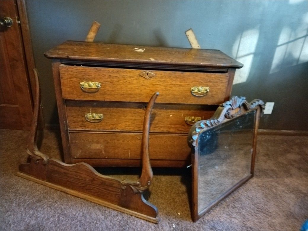 Vintage Dresser With Mirror