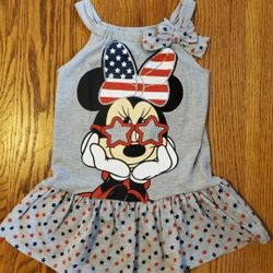 Disney Girls XS 4-5 Gray Sleeveless Dress 