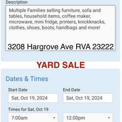 MULTI FAMILY YARD SALE