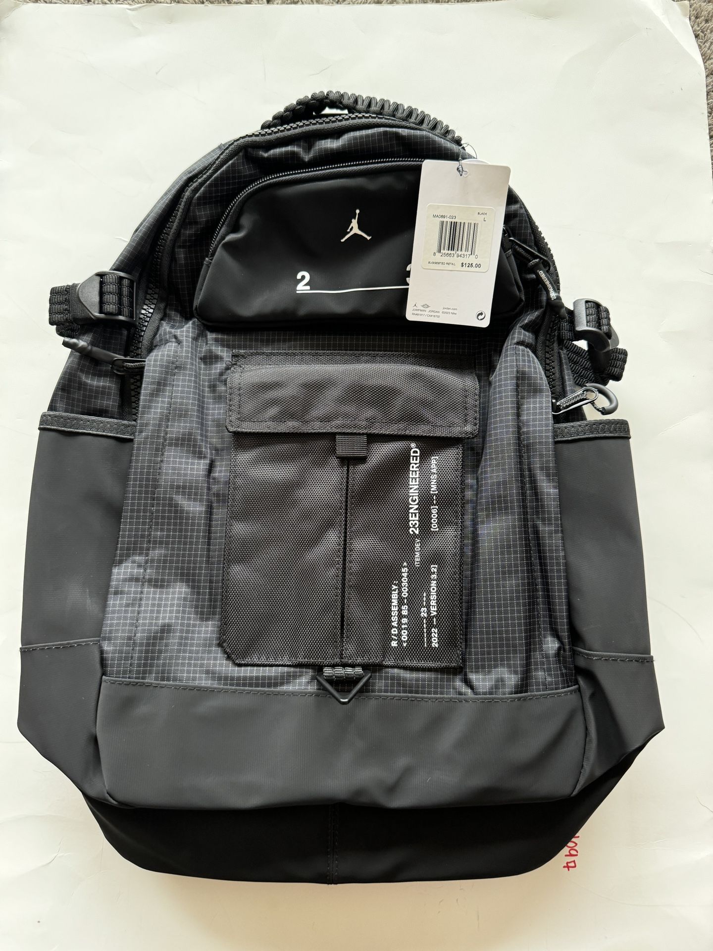 Nike Jordan 23E Engineered Backpack Laptop Sleeve For 15" MA0691-023 NWT