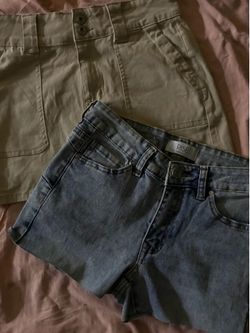 skirts & shorts, small, blue, tan
