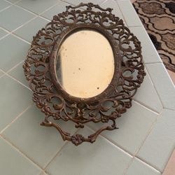 Antique Mirror Tray Vanity BRASS