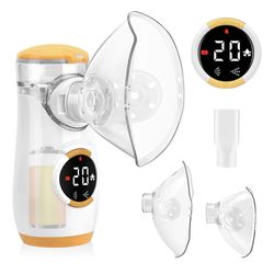 Portable Nebulizer for Adults and Kids, Ultra-Quiet Nebulizer Machine with Intuitive LED Interface and Auto-Cleaning Travel and Home Use