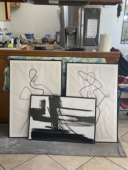 Line Wall Art In Poster Frame $20 For 3