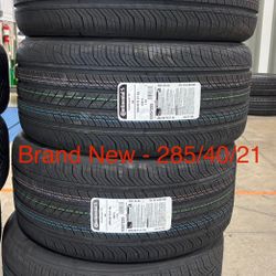 (4) - 285/40/21 Continental ProContact TX Tires