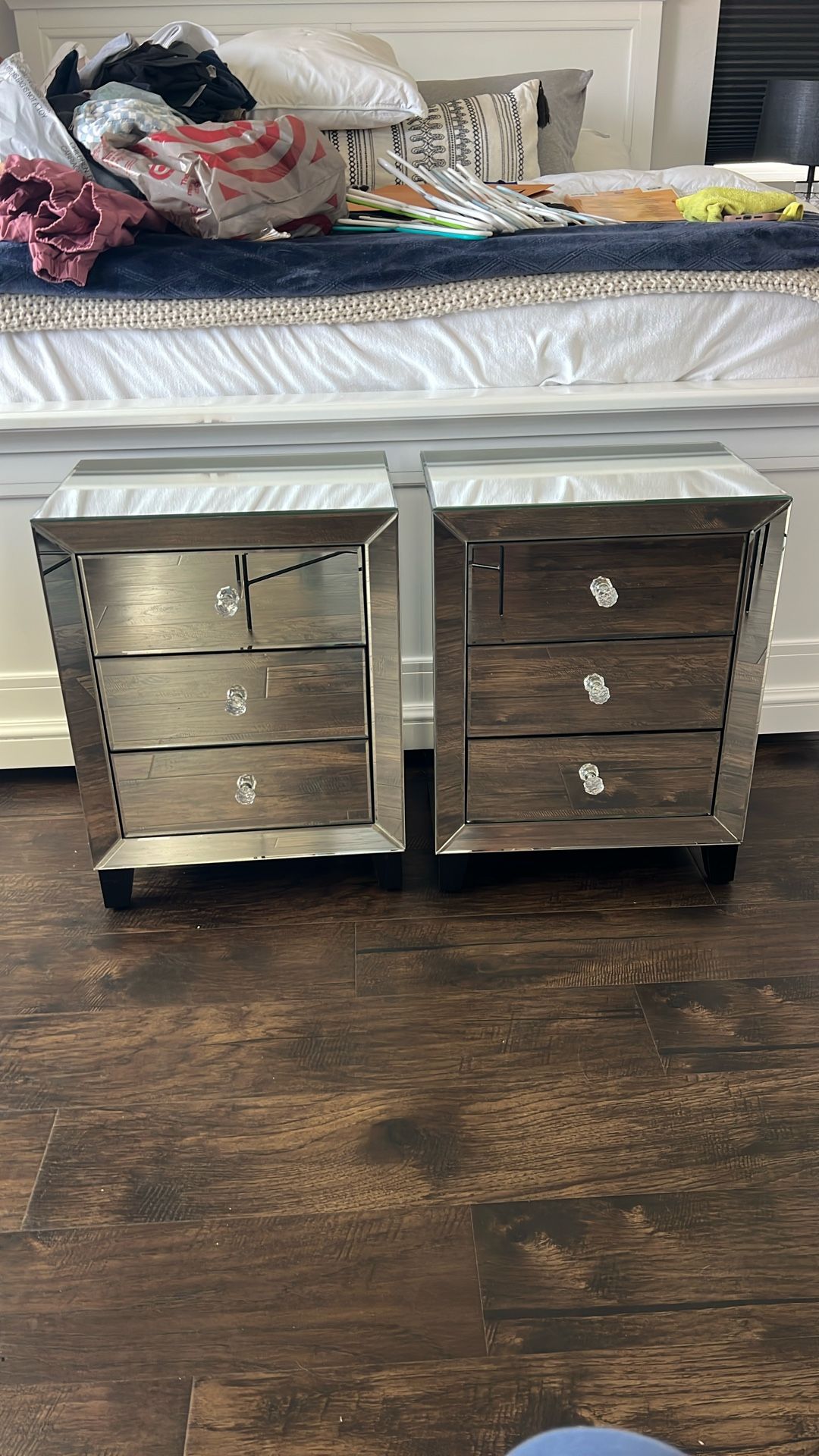 2 Mirrored Night Stands Great Condition