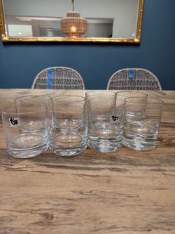 Set of 8 Clear Glass Tumblers