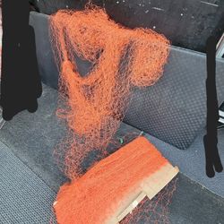 ORANGE NYLON NETTING , great for halloween decoration