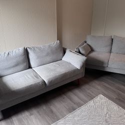 Set of two light gray  Wayfair couches for sale 