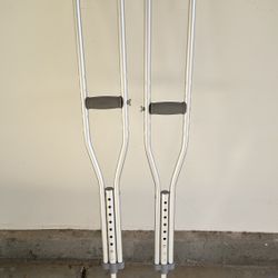 Pair of Lightweight, Height Adjustable Crutches