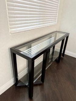 Glass Console Table with Glass Shelf / Mesa Consola de Vidrio