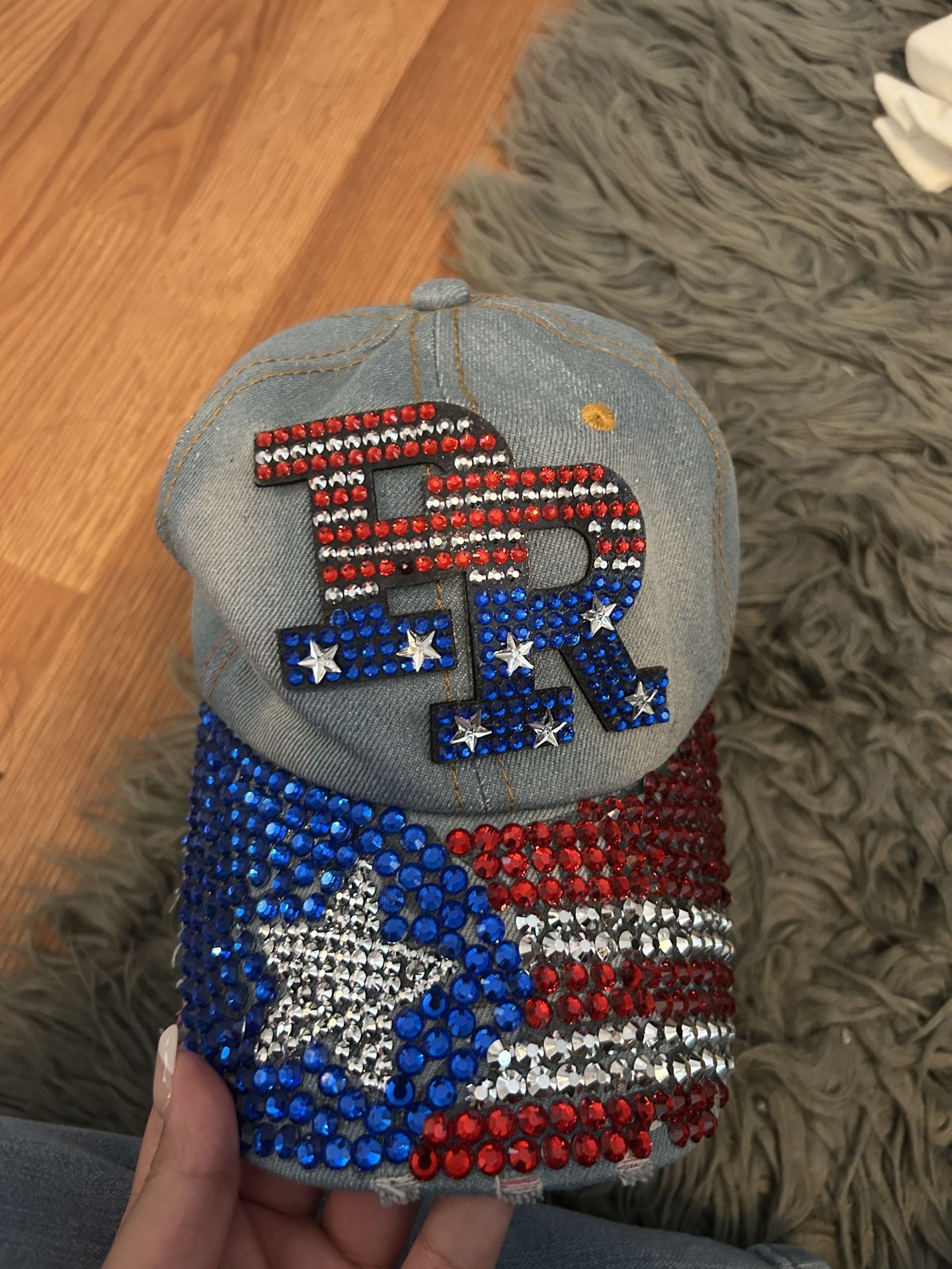Puerto Rico Hat Bedazzled