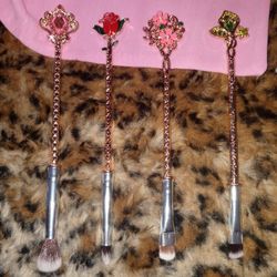 New 4 Piece Makeup Brush Set With Case