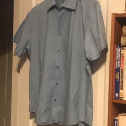 Calvin Klein Large 100% Blue Dress Shirt 