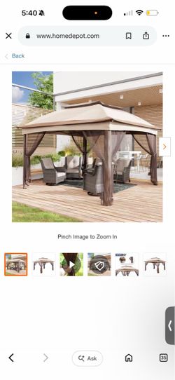 Patio canopy with patio furniture