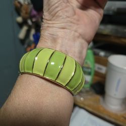 2 Inch Wide Lime Green Bracelet 